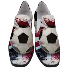 Soccer Ball With Great Britain Flag Women Slip On Heel Loafers by Vaneshart