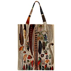 Feathers Birds Vintage Art Zipper Classic Tote Bag