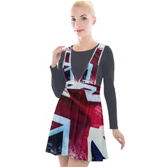 The British Flag Plunge Pinafore Velour Dress by Vaneshart