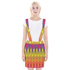 Retro Colorful Waves Background Braces Suspender Skirt by Vaneshart