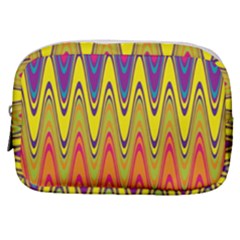 Retro Colorful Waves Background Make Up Pouch (small) by Vaneshart