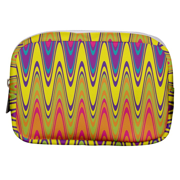 Retro Colorful Waves Background Make Up Pouch (Small)