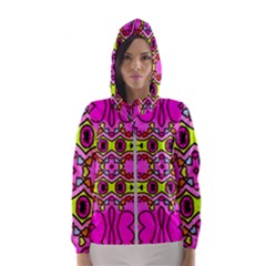 Abstract Background Pattern Women s Hooded Windbreaker