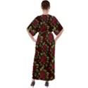 Flower Seamless Tile Background V-Neck Boho Style Maxi Dress View2