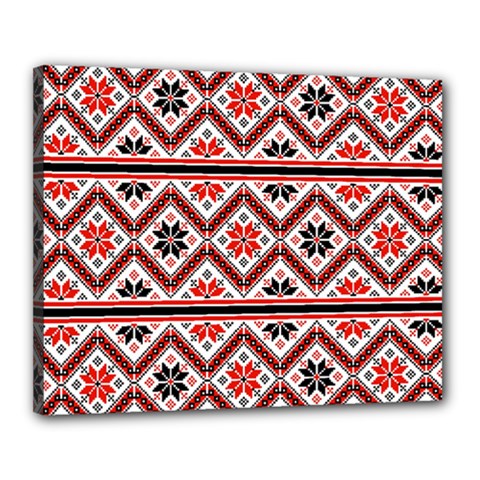 Folklore Ethnic Pattern Background Canvas 20  X 16  (stretched) by Vaneshart