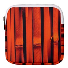 Orange Seamless Bamboo Background Mini Square Pouch by Vaneshart