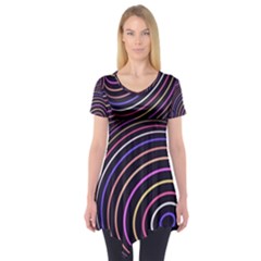 Abtract Colorful Spheres Short Sleeve Tunic  by Vaneshart