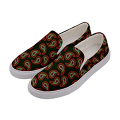 Seamless Paisley Pattern Women s Canvas Slip Ons