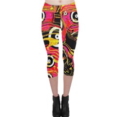 Abstract Clutter Capri Leggings 