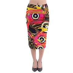 Abstract Clutter Midi Pencil Skirt