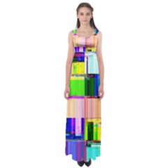 Glitch Art Abstract Empire Waist Maxi Dress