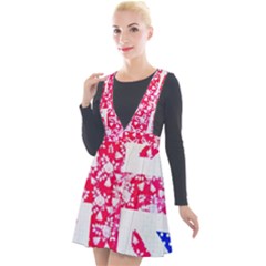British Flag Abstract Plunge Pinafore Velour Dress by Vaneshart