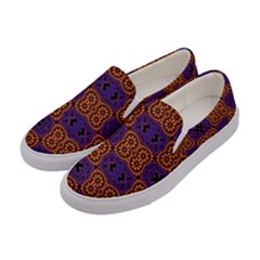 Abstract Clutter Pattern Vintage Women s Canvas Slip Ons by Vaneshart