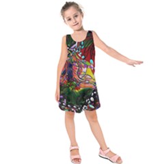 Seamless Abstract Background Red Kids  Sleeveless Dress