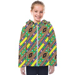 Diagonal Stripes                                           Kids  Hooded Puffer Jacket by LalyLauraFLM