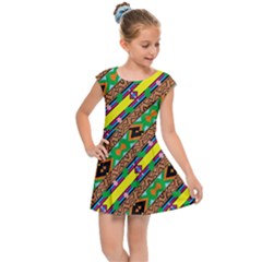 Diagonal Stripes                                           Kids Cap Sleeve Dress by LalyLauraFLM