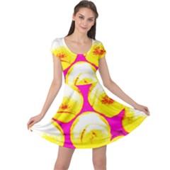 Pop Art Tennis Balls Cap Sleeve Dress by essentialimage