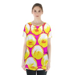 Pop Art Tennis Balls Skirt Hem Sports Top by essentialimage