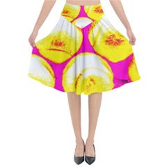 Pop Art Tennis Balls Flared Midi Skirt by essentialimage