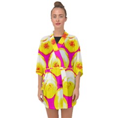 Pop Art Tennis Balls Half Sleeve Chiffon Kimono by essentialimage
