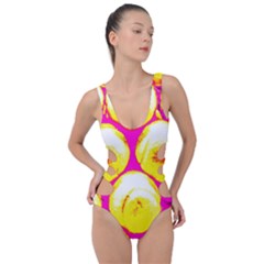 Pop Art Tennis Balls Side Cut Out Swimsuit by essentialimage