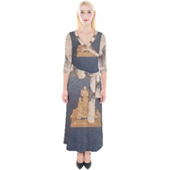 Illustrated Exhibitor 1 Quarter Sleeve Wrap Maxi Dress