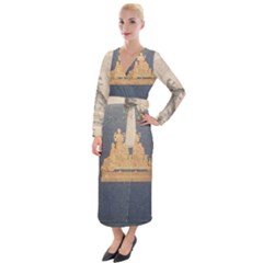 Illustrated Exhibitor 1 Velvet Maxi Wrap Dress