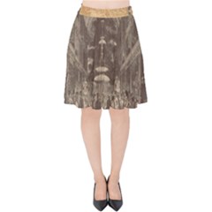 Illustrated Exhibitor Velvet High Waist Skirt