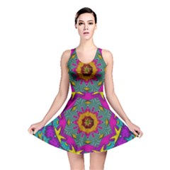 Fern  Mandala  In Strawberry Decorative Style Reversible Skater Dress by pepitasart