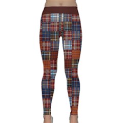 Multi Plaid Tile Red Orange Blue Modern Punk Classic Yoga Leggings