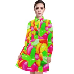 Vibrant Jelly Bean Candy Long Sleeve Chiffon Shirt Dress by essentialimage