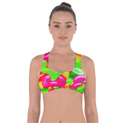 Vibrant Jelly Bean Candy Got No Strings Sports Bra by essentialimage