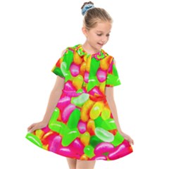 Vibrant Jelly Bean Candy Kids  Short Sleeve Shirt Dress