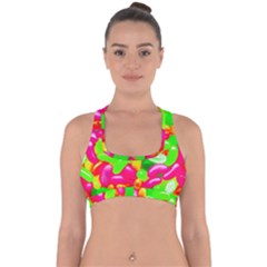 Vibrant Jelly Bean Candy Cross Back Hipster Bikini Top 