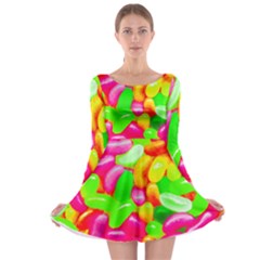 Vibrant Jelly Bean Candy Long Sleeve Skater Dress