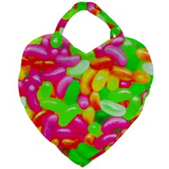 Vibrant Jelly Bean Candy Giant Heart Shaped Tote by essentialimage
