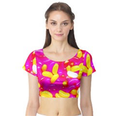 Vibrant Jelly Bean Candy Short Sleeve Crop Top by essentialimage