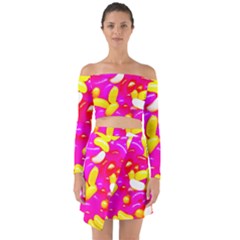 Vibrant Jelly Bean Candy Off Shoulder Top With Skirt Set by essentialimage