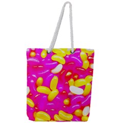 Vibrant Jelly Bean Candy Full Print Rope Handle Tote (large) by essentialimage