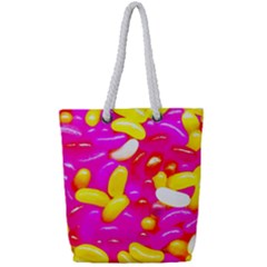 Vibrant Jelly Bean Candy Full Print Rope Handle Tote (small) by essentialimage