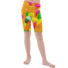 Vibrant Jelly Bean Candy Kids  Mid Length Swim Shorts by essentialimage