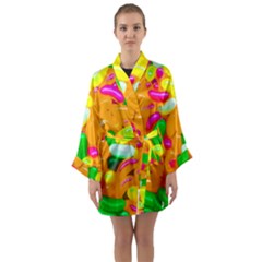 Vibrant Jelly Bean Candy Long Sleeve Satin Kimono by essentialimage