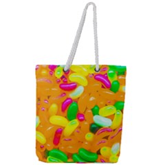 Vibrant Jelly Bean Candy Full Print Rope Handle Tote (large) by essentialimage