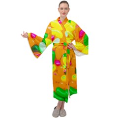 Vibrant Jelly Bean Candy Maxi Velour Kimono by essentialimage