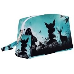 Litte Fairy With Deer In The Night Wristlet Pouch Bag (large) by FantasyWorld7