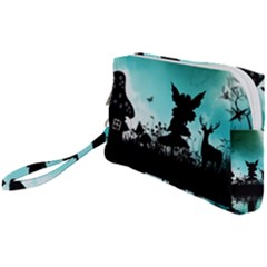 Litte Fairy With Deer In The Night Wristlet Pouch Bag (small) by FantasyWorld7