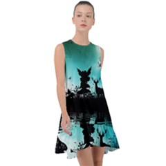 Litte Fairy With Deer In The Night Frill Swing Dress by FantasyWorld7