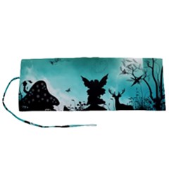 Litte Fairy With Deer In The Night Roll Up Canvas Pencil Holder (s) by FantasyWorld7