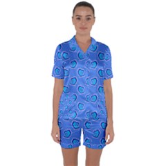Surfer Pattern Satin Short Sleeve Pyjamas Set by bloomingvinedesign