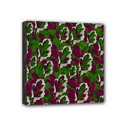 Green Fauna And Leaves In So Decorative Style Mini Canvas 4  X 4  (stretched)